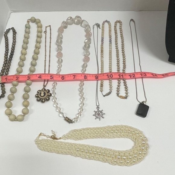 10 Pc Necklaces Crystal Bead Cameo Vintage Jewelry Lot - Picture 14 of 14